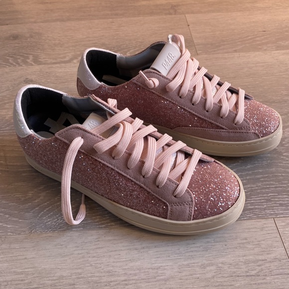 Pink sparkly sneakers P448 - Picture 1 of 9
